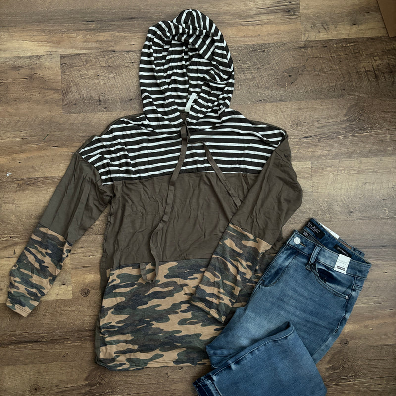 Camo Colorblocked Hoodie