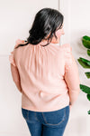 SAMPLE Stitch Point Crinkle Blouse In Peach