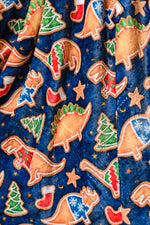 Holiday Fleece Blanket in Dino Cookie