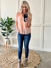 SAMPLE Stitch Point Crinkle Blouse In Peach