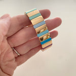 Thick Rainbow Tile Bracelet