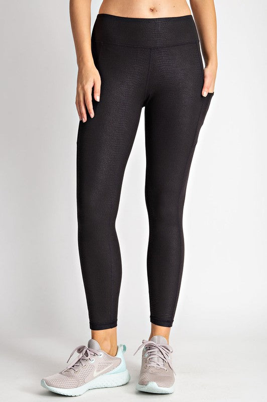 Matte Snakeskin Pocket Leggings