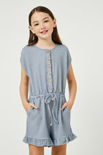 Girls Button Knit Romper