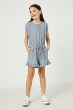 Girls Button Knit Romper