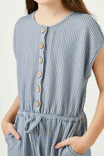 Girls Button Knit Romper