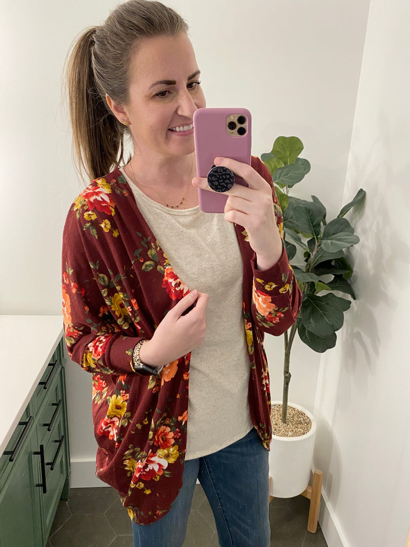 Floral Cocoon Cardigan