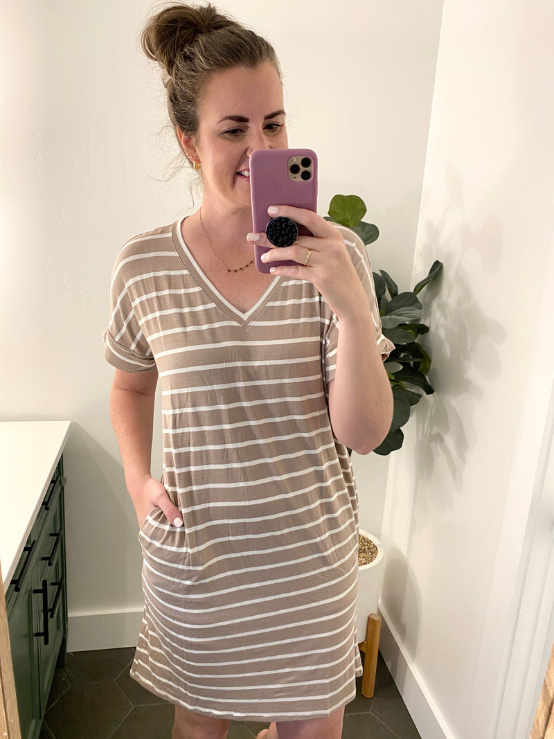 Cami Striped T-Shirt Dress