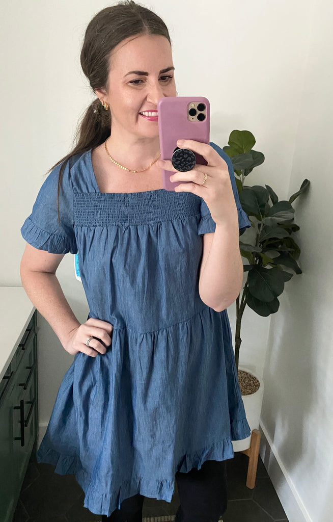 Chambray Tunic Top