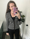 Kari Striped Button Cardigan