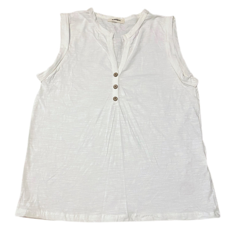 V-neck Button Sleeveless Top