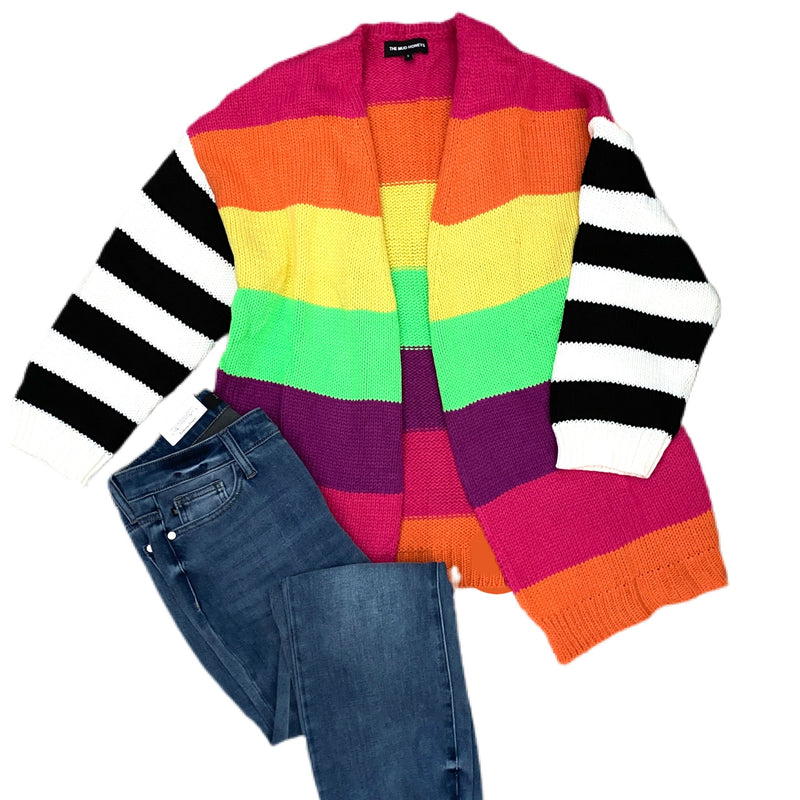 Rainbow Striped Cardigan