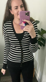 Kari Striped Button Cardigan